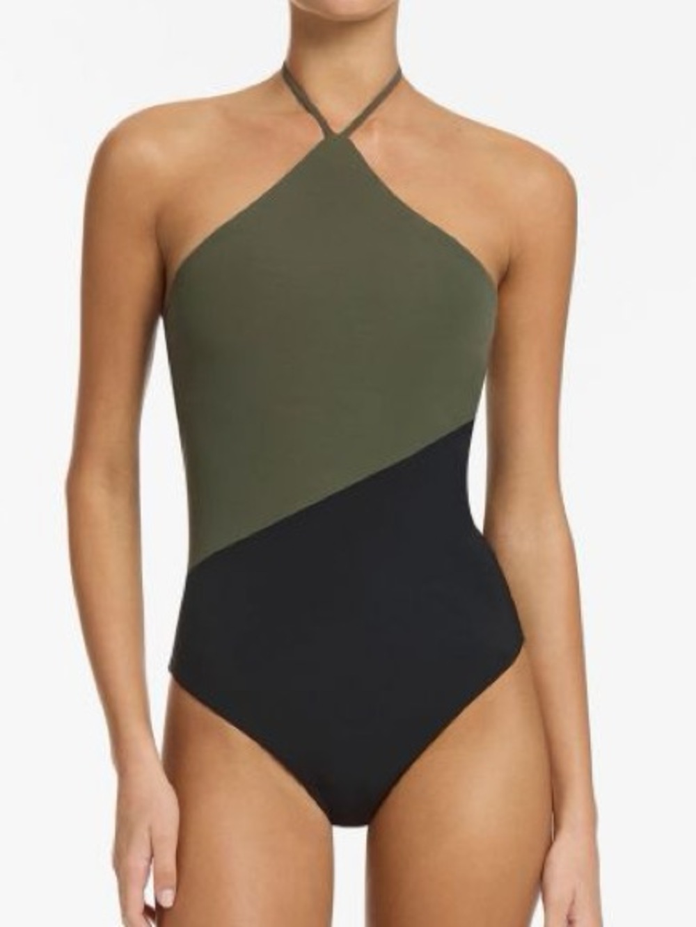 JETS Australia Halter Neck One Piece Two-Tone Swimsuit Size US 8 (AU 12)